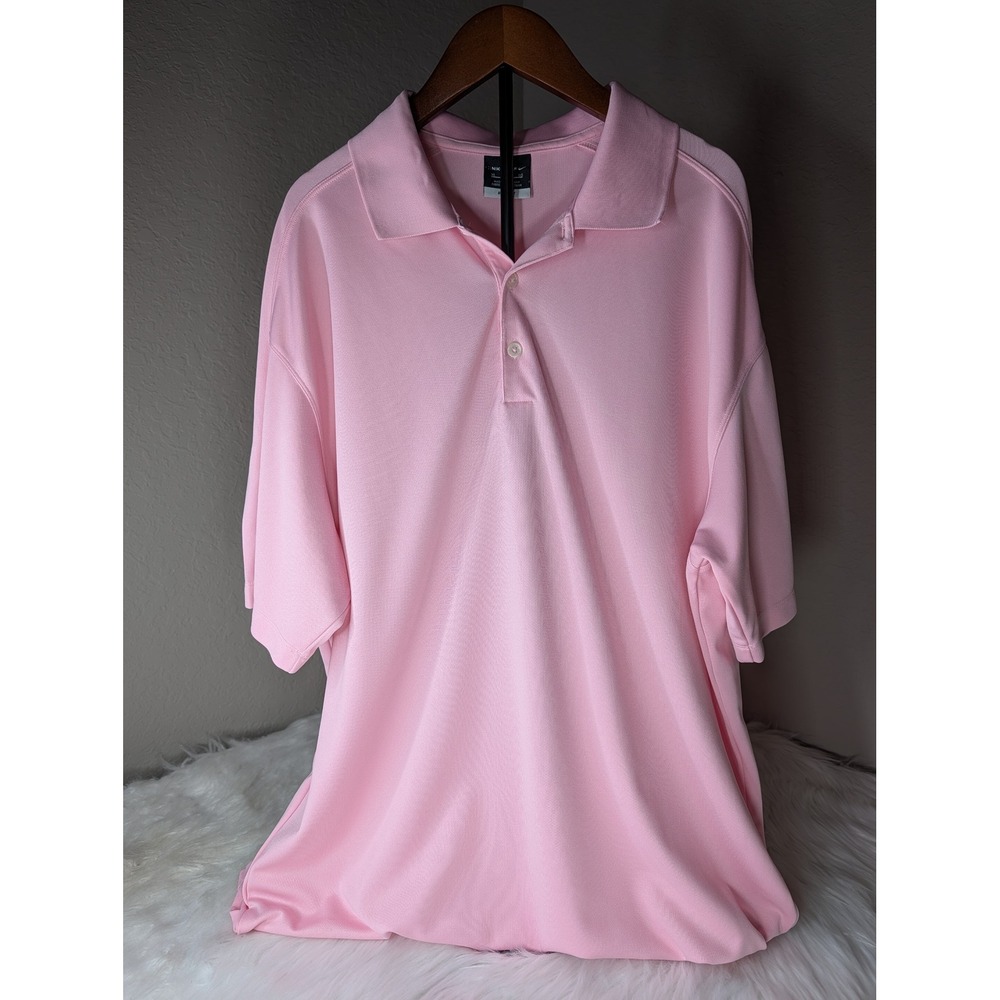 Nike Golf Dri-FIT Polo Shirt Mens XL Pink Short Sleeve Performance Pique Top